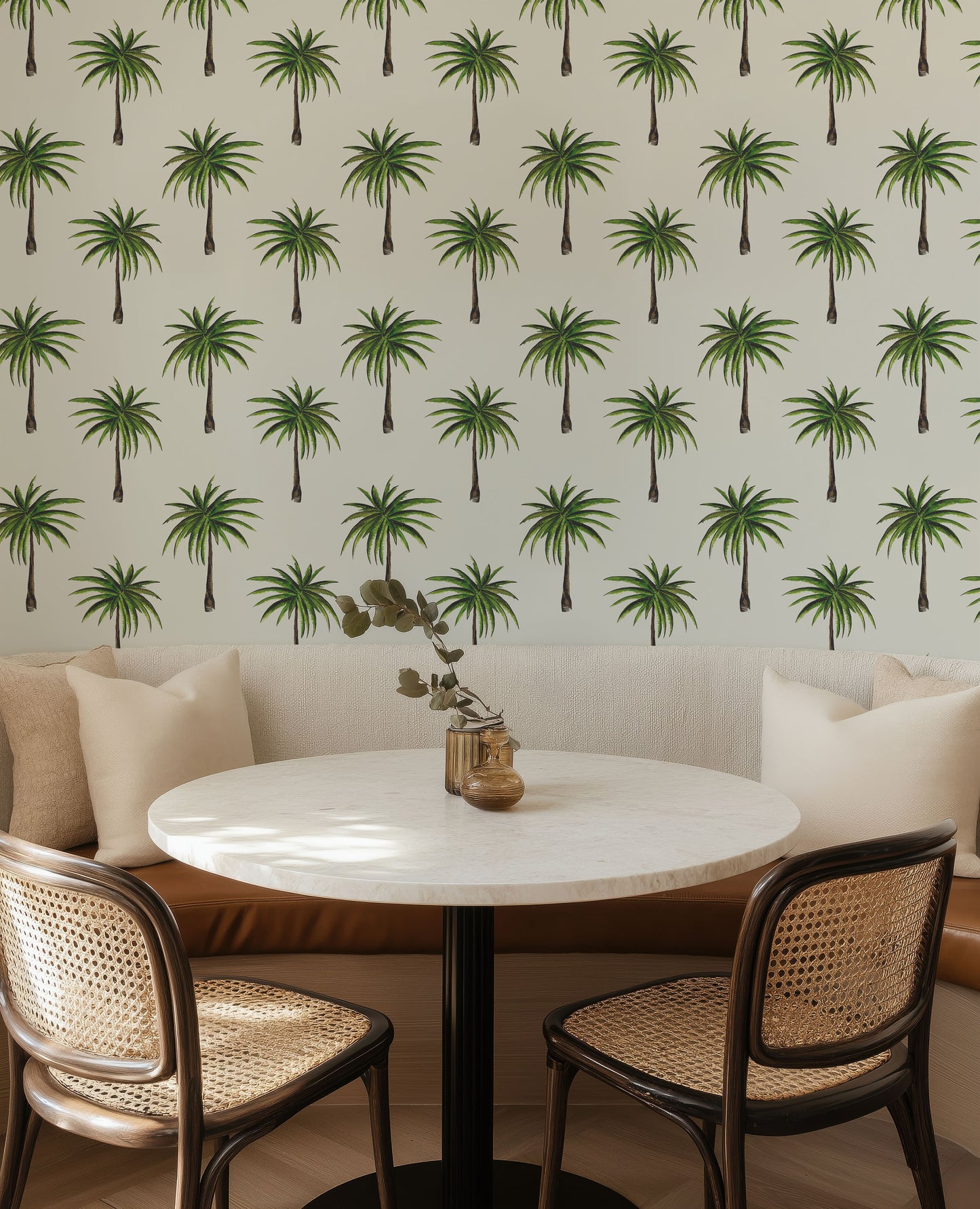 Boulevard Palms Sage Wallpaper