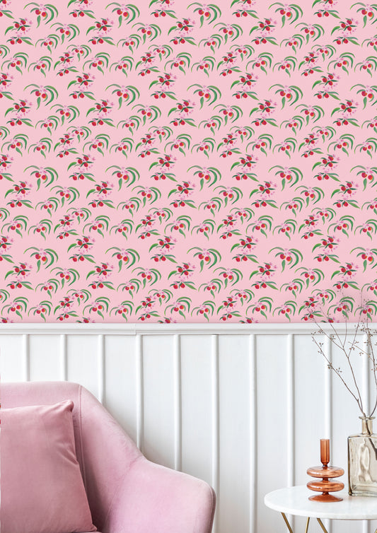 Orange Blossom Peachy Pink Wallpaper