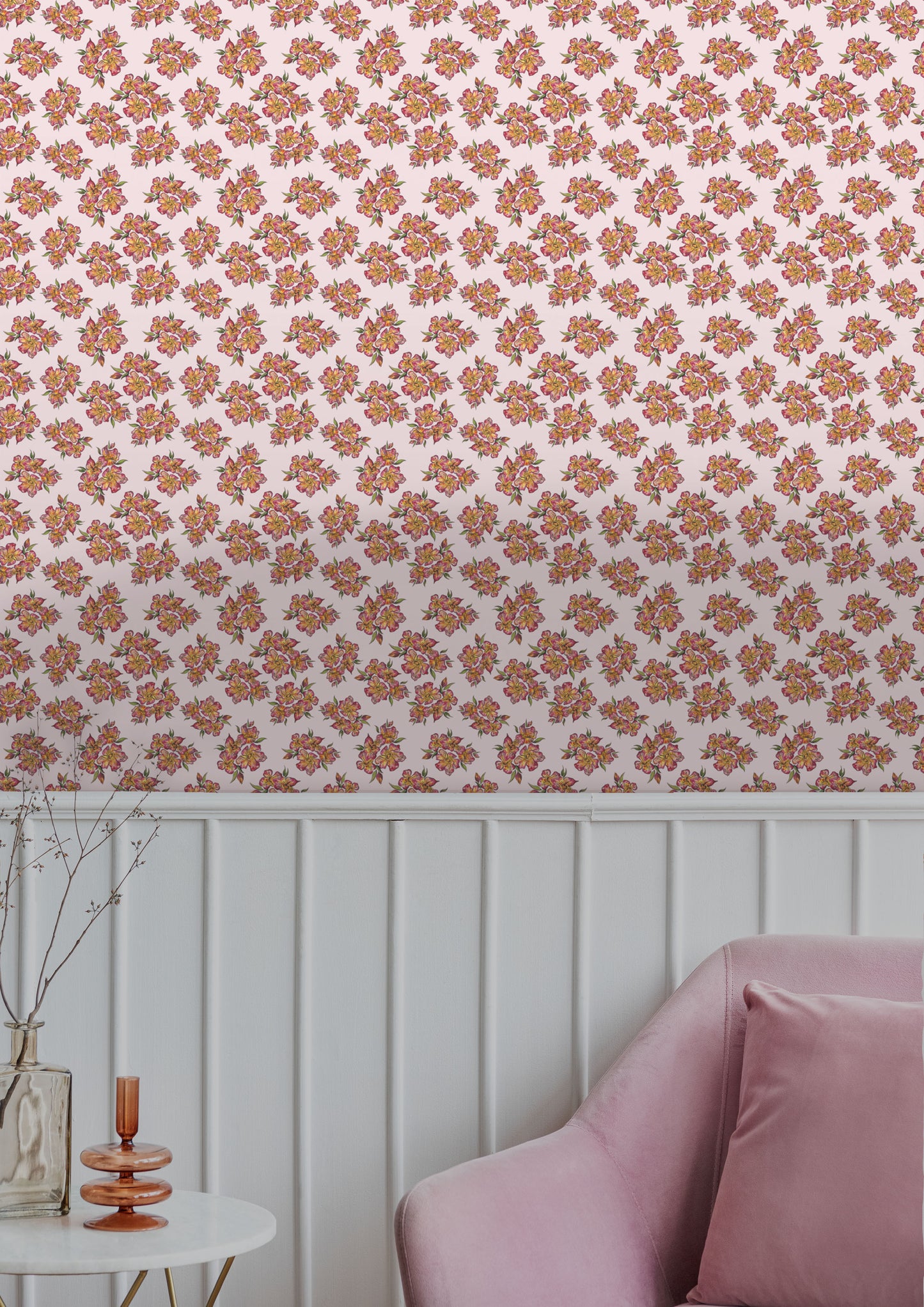 Fleurie Pale Pink Wallpaper