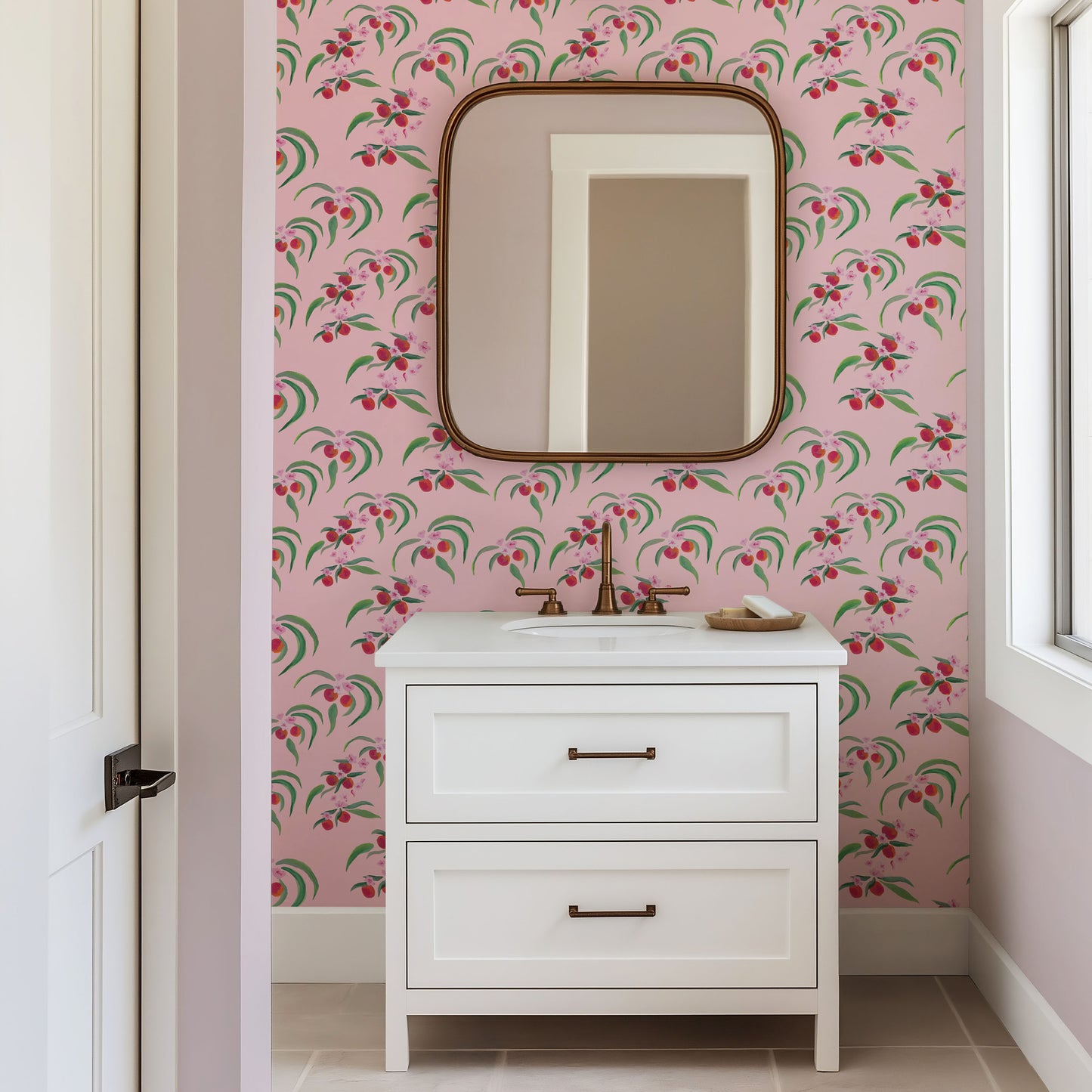 Orange Blossom Peachy Pink Wallpaper